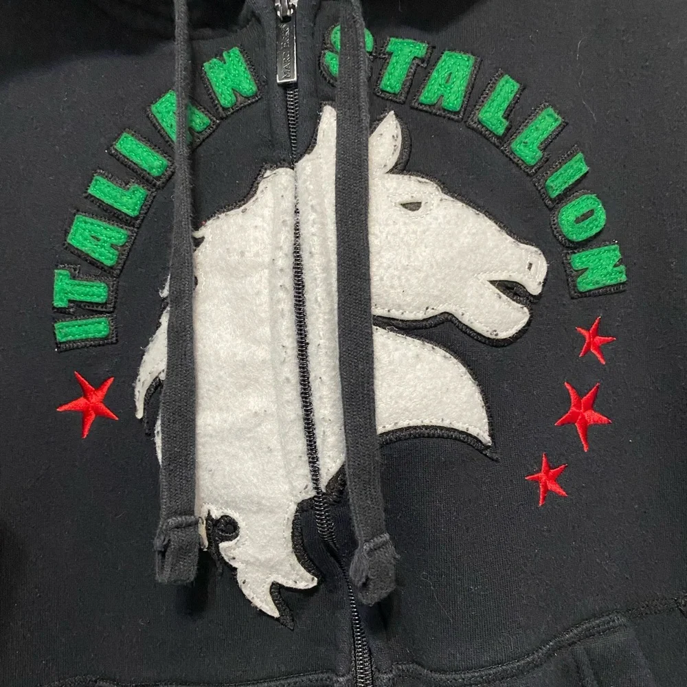 Marc Ecko Rocky Italian Stallion Hoodie Sweatshirt Size Med ( 137 A ) - Picture 2 of 7